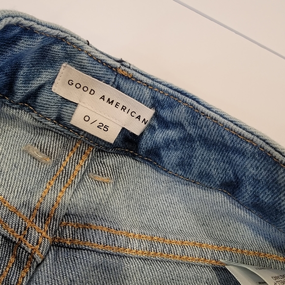 Good American High-Rise Mom Jean Size 0/25 NWT! Style GM235T Indigo - Picture 5 of 15